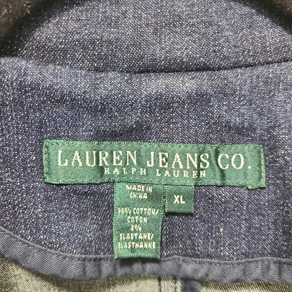 Lauren Ralph Lauren Womens Long Sleeve Denim Jean Trucker Jacket Coat XL - Picture 15 of 15